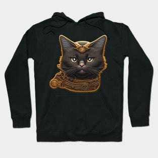 Steampunk Cat with Mechanical Collar Hoodie